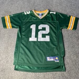 Reebok Green Bay Packers NFL Football Jersey #12 Aaron Rodgers Youth Large